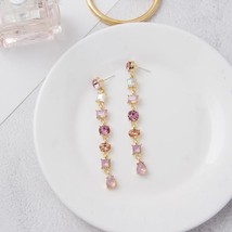 2021 new multicolor crystal Water Drop style long tassels Drop earrings Fashion  - £6.93 GBP