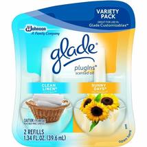 Glade PlugIns Scented Oil Air Freshener Refill, 1.34 fl oz(Clean Linen &amp; Sunny D - £15.65 GBP