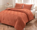 Queen Comforter Set, Tufted Terracotta Comforter Set Queen, Boho Bedding... - $82.99