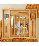 Expandable Bamboo Knife Organizer - Cutlery and Silverware Organizer - $939.38 MXN