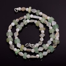 Natural Aventurine Moonstone Gemstone Mix Shape Smooth Beads Necklace 17&quot; UB5648 - £8.59 GBP