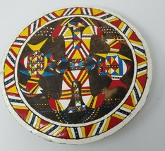 Roundel Wood Native American Tribal Carved Birds Colorful Painted Wall H... - $37.95