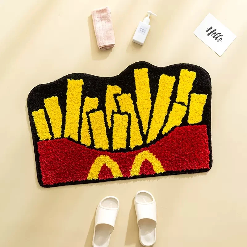 Tufting Chips Rugs Bathmat Soft Fluffy Cartoon Food Bathroom Tub Side Fl... - £30.85 GBP