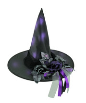 Scratch &amp; Dent 19 Inch Diameter Witch Hat With Floral Hatband - £19.87 GBP