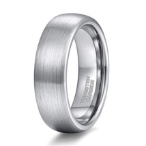 M 8mm tungsten carbide men s ring silver color brushed unisex wedding band jewelry ring thumb200