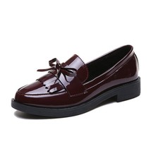 Women&#39;s Black Patent Leather Loafers Platform Slip on Shoes for Women New Spring - £20.29 GBP