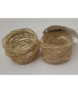 Gold Round Mesh Napkin Rings Holder Iron Metal Wire set of 2 Southern Li... - $226.56 MXN