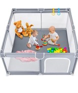 TODALE Baby Playpen 50”×50” Gray Playpen for Babies and Toddlers, Safe &amp;... - £46.11 GBP