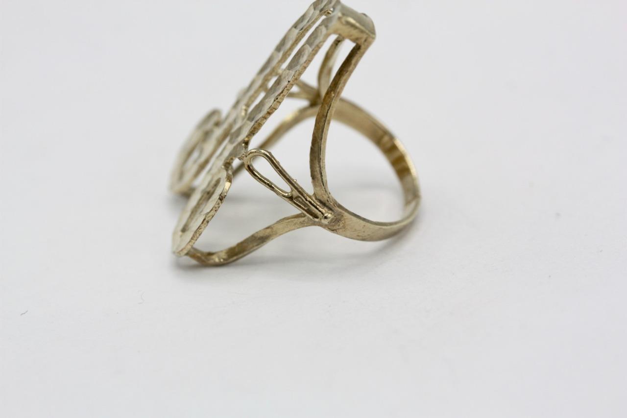 Fine 10K Yellow Gold Diamond Cut Cursive Letter A Initial Ring Size 4.5 Item image 8