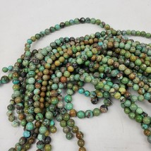 Natural Blue Turquoise Round Gemstone Beads 17 Inches Roughly 10mm - £10.98 GBP