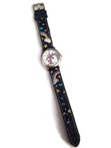 Accutime Girls Rainbow Unicorn Denim Jean Band Detail Wristwatch Needs Repair - £8.73 GBP