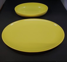 Vintage Watertown Lifetime Ware Yellow Oval Serving Tray and Serving Bow... - £31.14 GBP