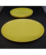 Vintage Watertown Lifetime Ware Yellow Oval Serving Tray and Serving Bow... - $39.59
