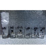 Vintage Antique Cars Black &amp; Gold Collins Glasses (6) Libbey EUC - $123.32 CAD