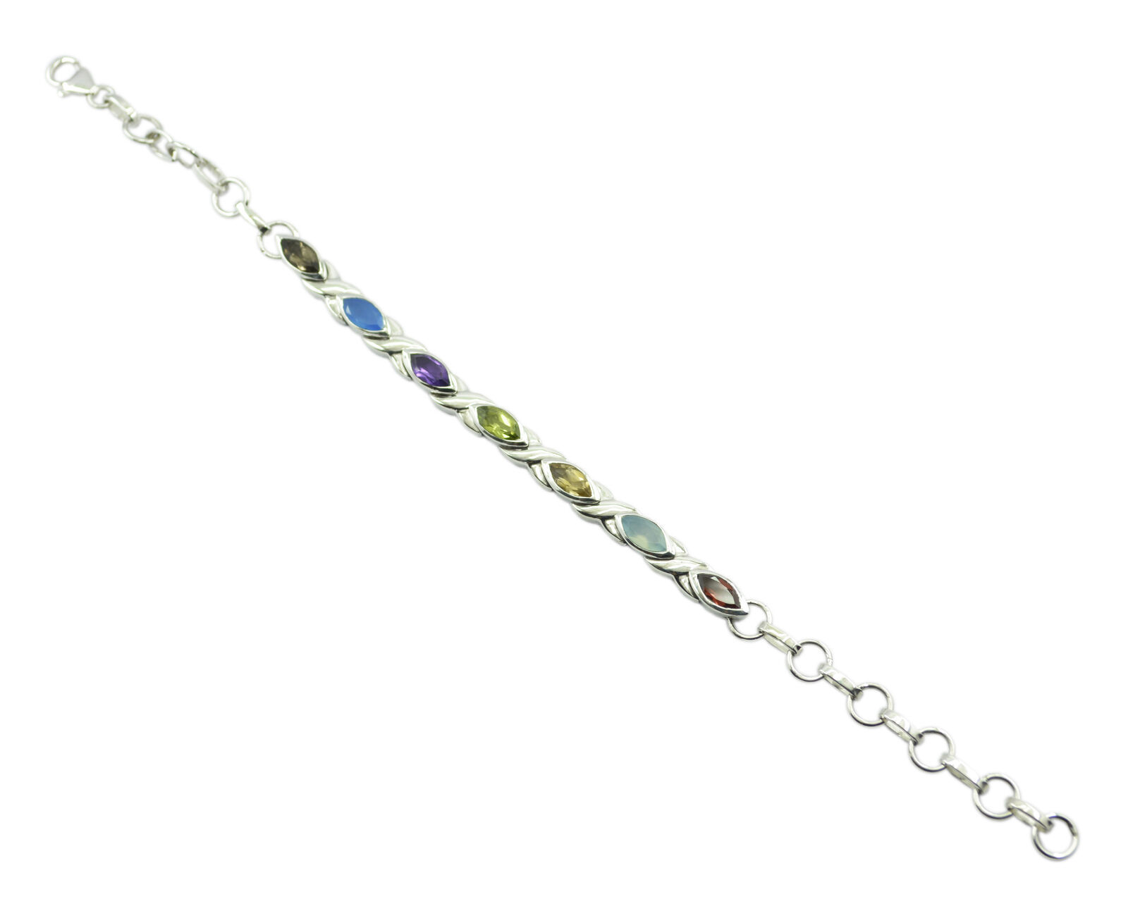 splendid Multi 925 Sterling Silver Multi Bracelet genuine easily US gift - $40.58