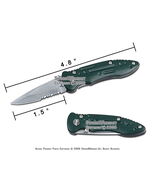 Green Pocket Folding Knife W/ Serrated Blade Liner Lock - $9.88