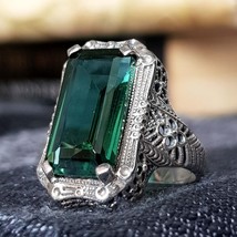 Natural Green Quartz Filigree Ring in Silver925 - £159.07 GBP