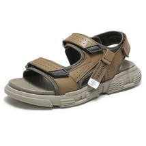 CAMEL Summer Fashion  Casual Shoes Men Leather Sandals Elastic Lightweight Beach - £76.35 GBP