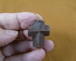 (CR500-30) 1&quot; oiled Fairy Stone Pendant CHRISTIAN CROSS Staurolite Crystal - £31.65 GBP