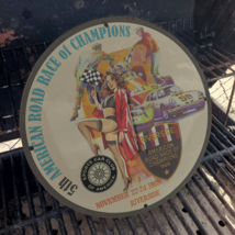 1968 Vintage 5th American Road Race Of Champions Porcelain SignAMERICANA... - $148.45