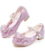 Girls Dress Low Heels Princess Toddler Sequin Party Wedding Birthday Pro... - €33,71 EUR