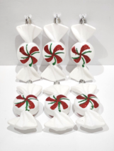 Christmas Red White Candy Cane Grinch Gingerbread Ornaments Decor Set of 6 - £13.97 GBP