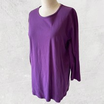 Orvis Purple Round Neckline Long Sleeve Shirt Cotton Knit - Women&#39;s Size... - $300.10 MXN