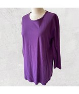 Orvis Purple Round Neckline Long Sleeve Shirt Cotton Knit - Women&#39;s Size... - $296.69 MXN
