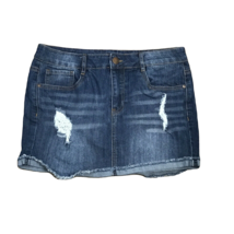Dollhouse Denim Jean Mini Skirt ~ Distressed ~ Blue ~ Sz 9 ~ 5 Pockets - £10.63 GBP