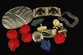 Vintage Costume Jewelry LOT Craft Sewing Metal Belt Buckles &amp; Clasps - €15,48 EUR