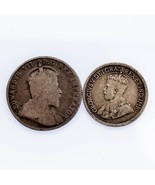 1905 - 1916 Lot of 2 Canadian Silver Coins 1915 5C VF 1905 10C VG+ - $45.73 CAD