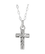 14K White or Yellow Gold Youth Cross Necklace - £197.84 GBP