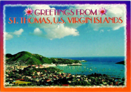 Virgin Islands St Thomas Tourist Greeting Card Aerial View Unposted  6 x 4 i ns. - £3.87 GBP