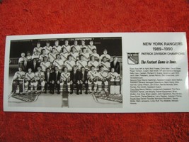 NHL 1989-90 NY Rangers Patrick Division Champs Team Picture With Team List MSG - £7.76 GBP