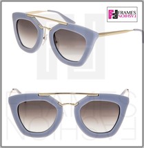 PRADA CINEMA Sunglasses 09Q Opal Grey Gold Aviator Cat Eye Women Gradien... - $306.90
