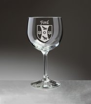 Ford Irish Coat of Arms Red Wine Glasses - Set of 4 (Sand Etched) - £54.69 GBP