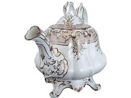 1843 Rococo British Teapot Hand Painted Gold Pattern #8677 - £283.56 GBP