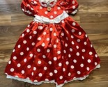 Disney Store Minnie Mouse Red White Polka Dot Dress Costume Girls Size M... - £15.17 GBP