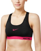 Nike Womens Pro Padded Mid Impact Sports Bra, Small, Black/Racer Pink - £34.64 GBP