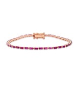 18K Ruby Tennis Bracelet Silver Gold Anniversary Wedding Gift For Women ... - $203.78 CAD+