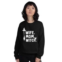 Wife Mom Witch Funny Sarcasm Saying Halloween Sweatshirt Black - £22.39 GBP+