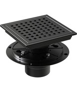 Insdrain 6x6 Inch Square Shower Floor Drain - Stainless Steel, Matte Black - £30.36 GBP