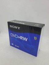 Sony 10 Pack DVD+RW 120 Minutes Sealed 4.7 GB Compact Discs w/ Jewel Cas... - $19.80