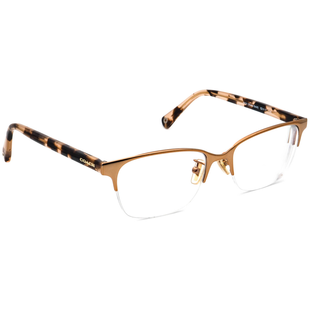 Coach Women&#39;s Eyeglasses HC 5047 (Evie) 9331 Rose Gold Half Rim Frame 52... - $69.99