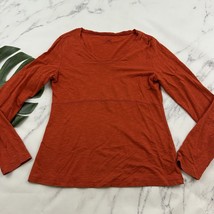 Horny Toad Womens Long Sleeve Top Size M Dark Orange Scoop Neck Ladyhawk - $29.69