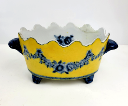 Vintage United Wilson Chinese Porcelain Monteith Bowl Yellow Blue Repair... - £119.89 GBP