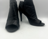 Joie Gwen Woman size 9.5 Boots Black Embossed Leather Open Toe Booties B59 - $24.30