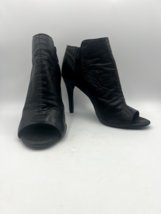 Joie Gwen Woman size 9.5 Boots Black Embossed Leather Open Toe Booties B59 - £19.35 GBP