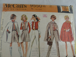 Vintage Mccalls 9550 Miss Separates Cape Pants Vest Culottes sz 10 1960s... - £9.37 GBP