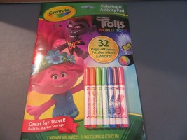 Crayola Trolls Coloring and Activity Pad Book With 7 Markers Multi Color - £3.97 GBP